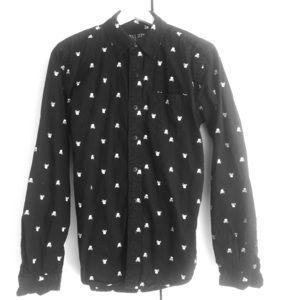 Embroidered Skull Button Up Shirt